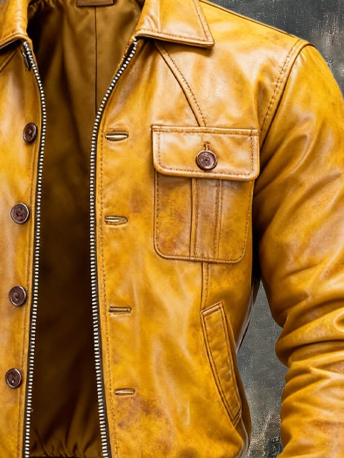 Veste Rétro Jaune Homme