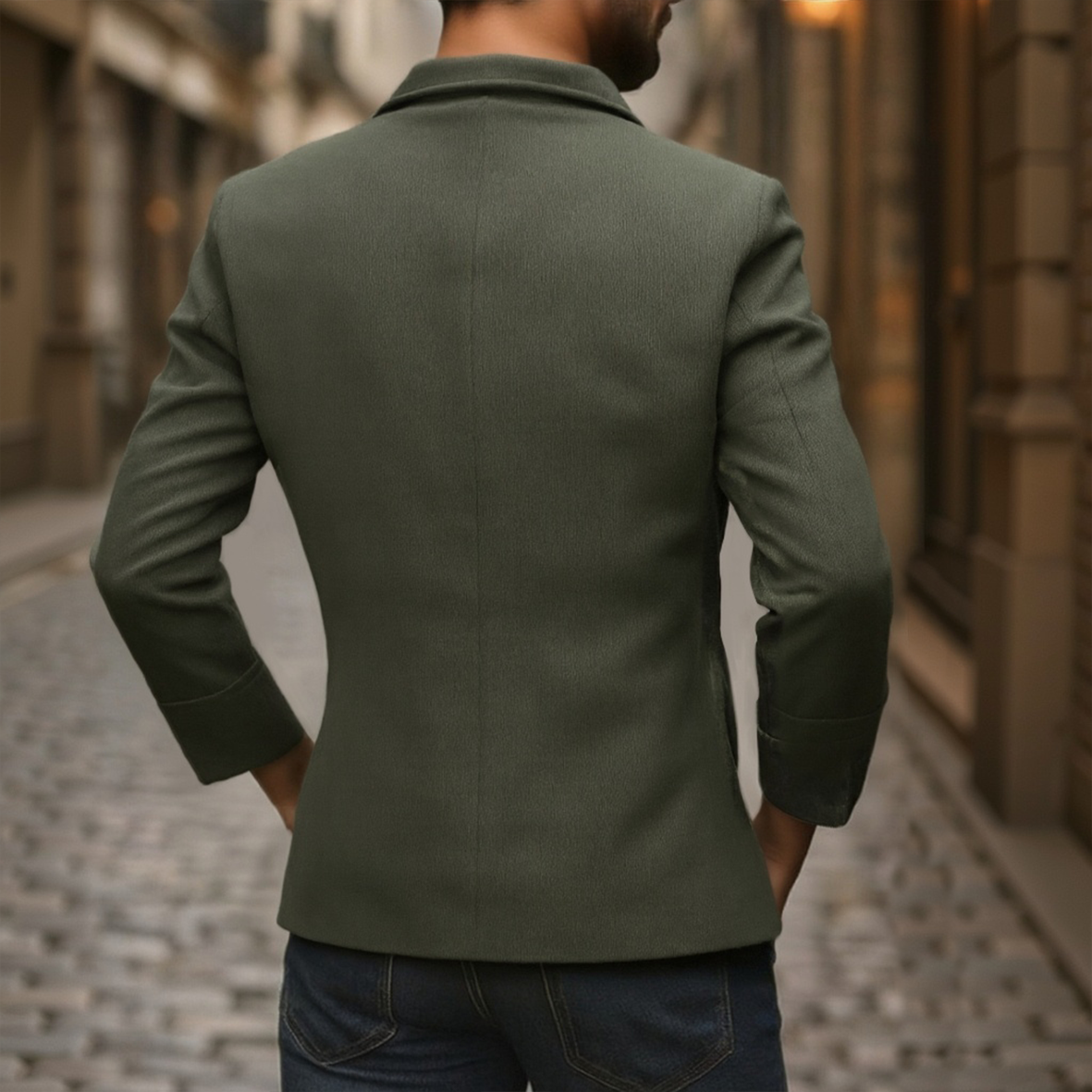 Héctor | Veste en Velours Côtelé avec Col Mao