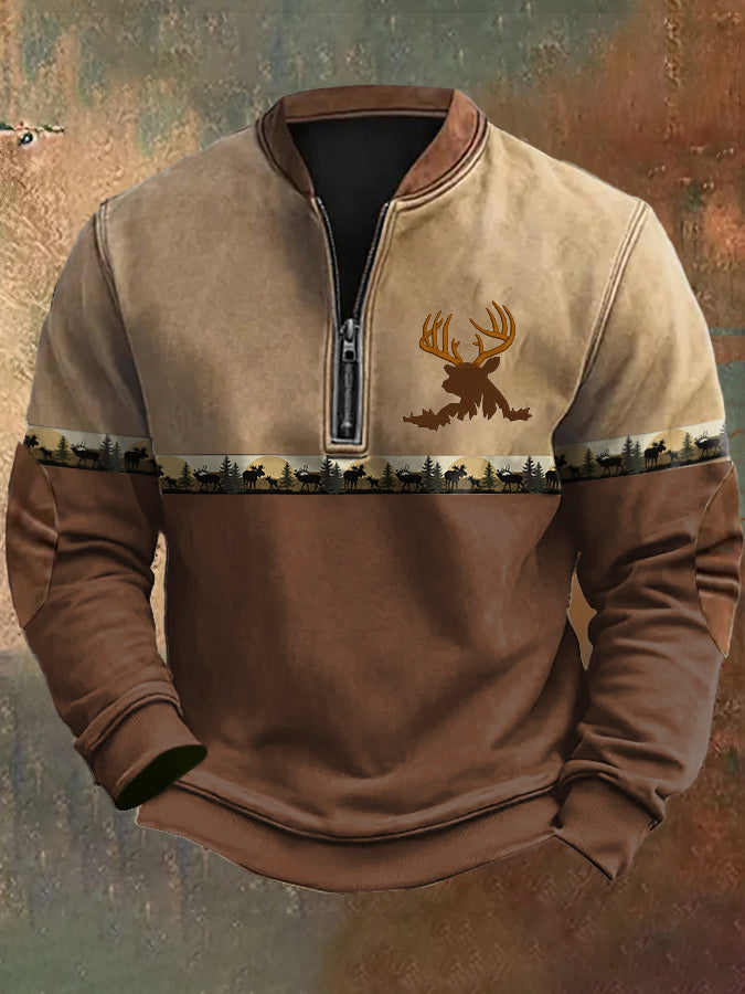 Mark | Pull Outdoor Half-Zip avec Cerf
