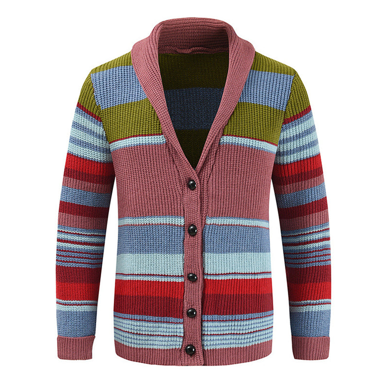 Nicolás | Cardigan en Tricot avec Blocs de Couleur
