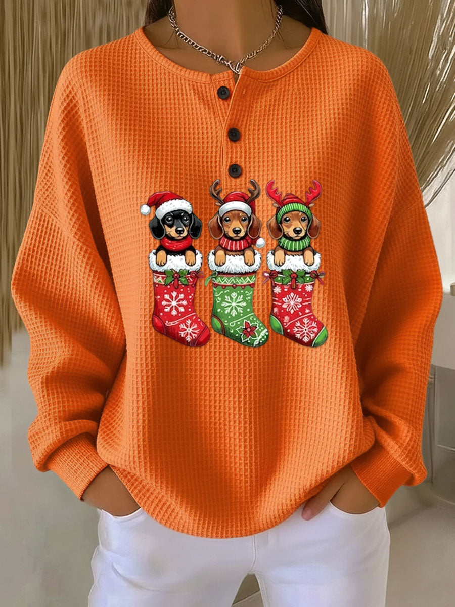 Grethe | Pull Vintage de Noël avec Motif de Chien