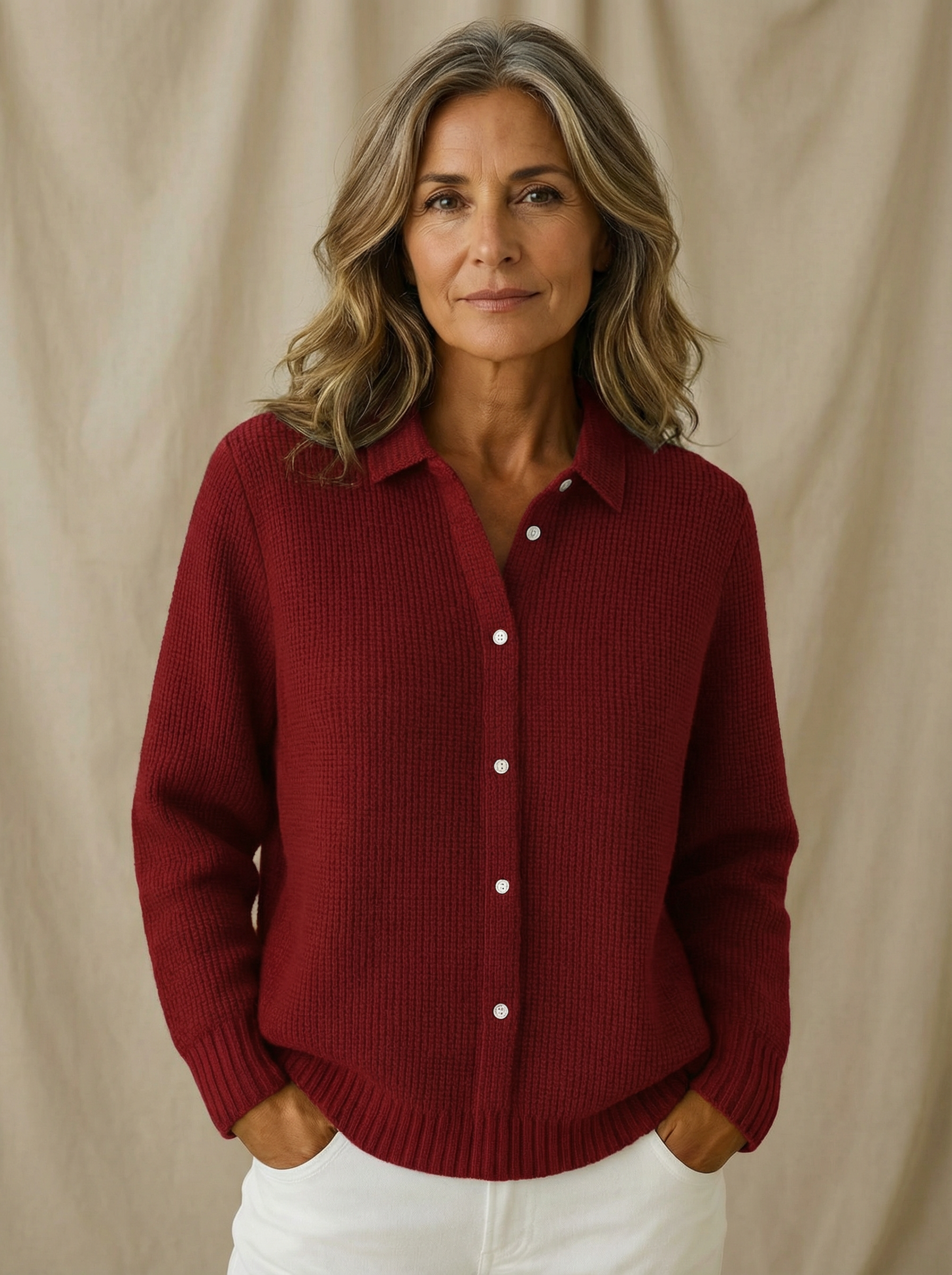 Elaine | Cardigan Classique en Maille avec Boutons