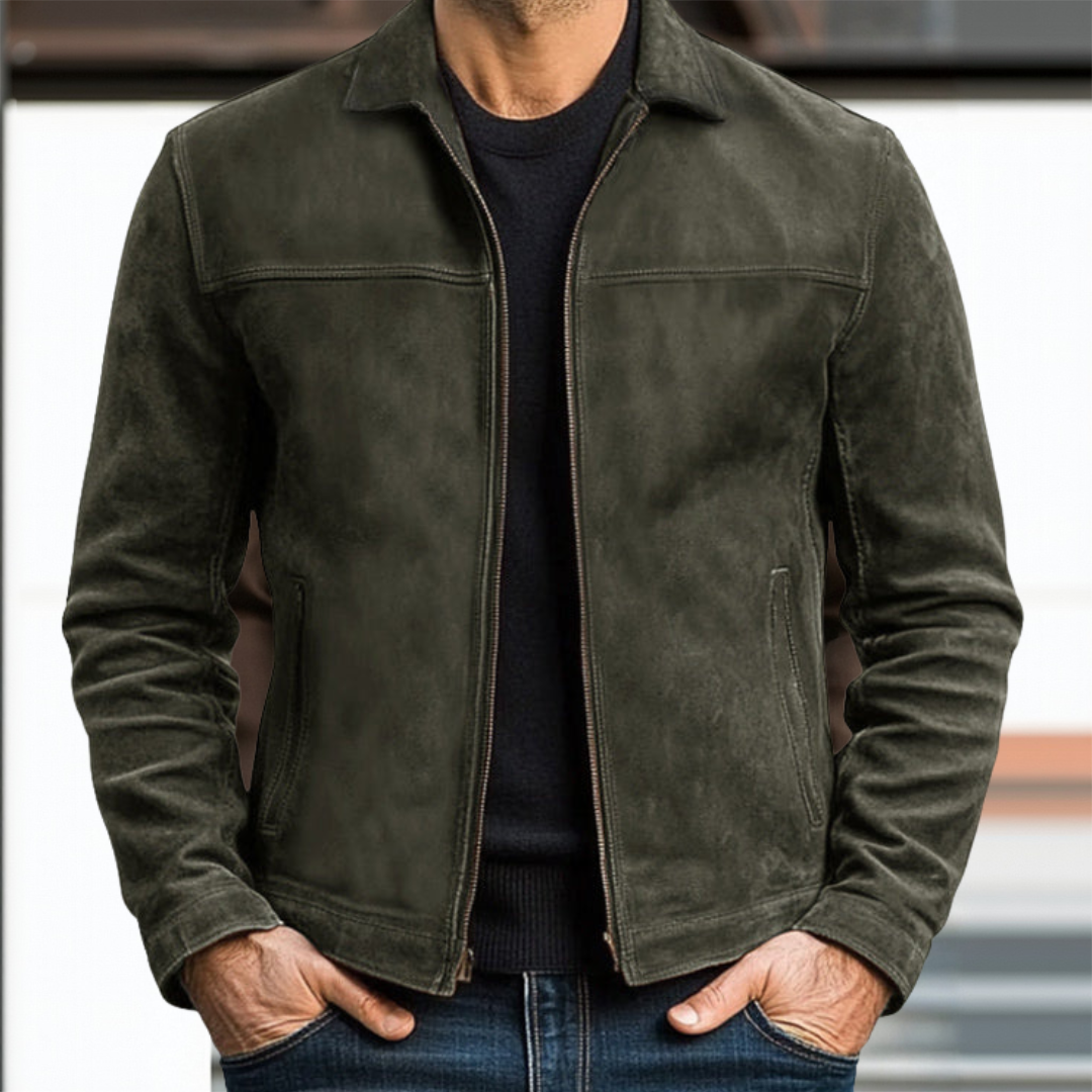 Rafael | Veste en Cuir à Fermeture Éclair Classique