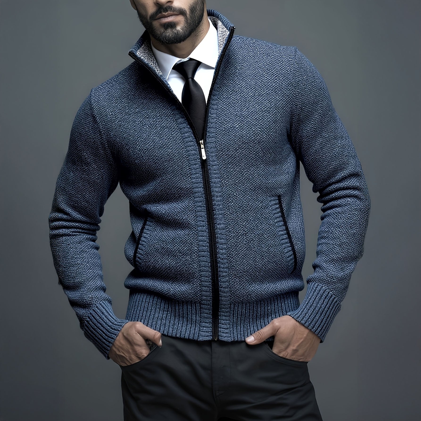 GILET HOMME LUXE AVEC FERMETURE ÉCLAIR