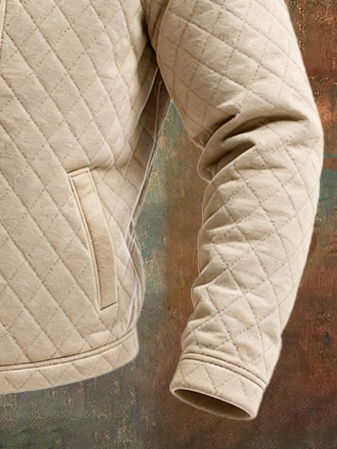Veste Beige Homme en Cuir