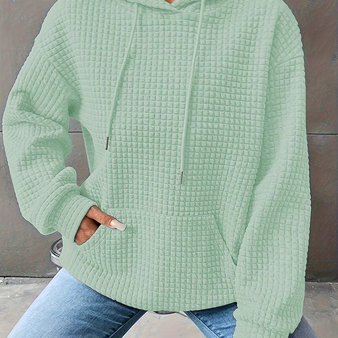 Léana™ | Sweat à capuche texturé à manches longues