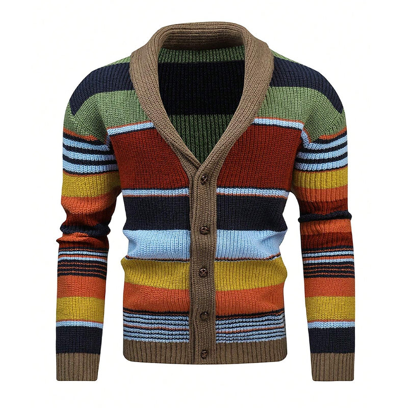 Nicolás | Cardigan en Tricot avec Blocs de Couleur