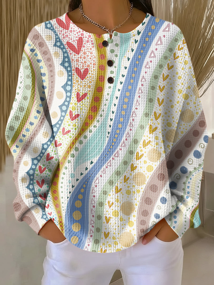 Luna | Pull à Motifs Rayés Colorés