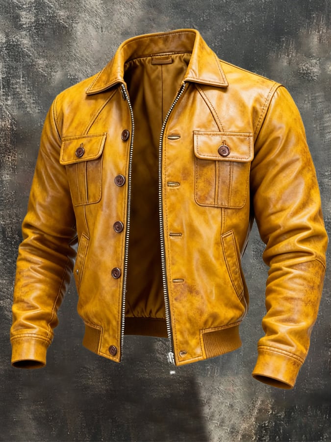 Veste Rétro Jaune Homme