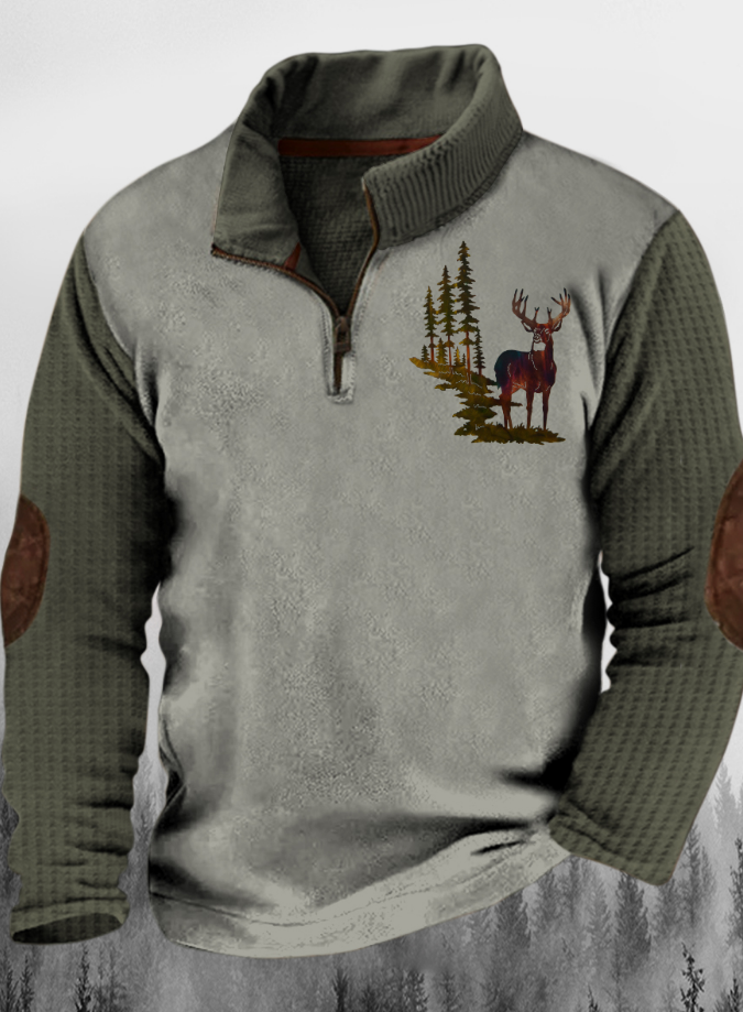 Mark | Pull Outdoor Half-Zip avec Cerf