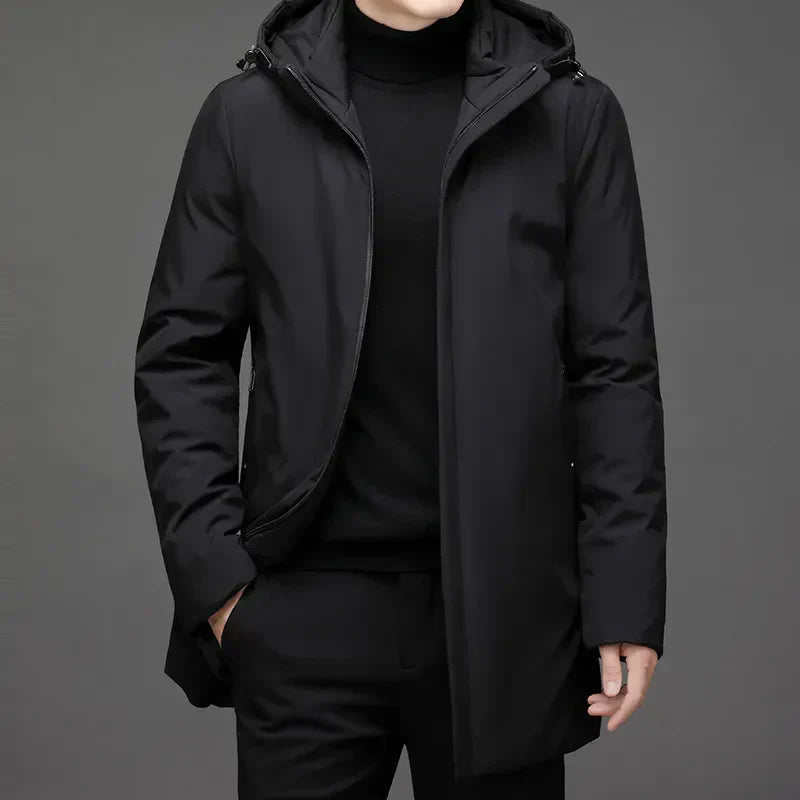 Andrés | Manteau long d'hiver avec capuche pour homme