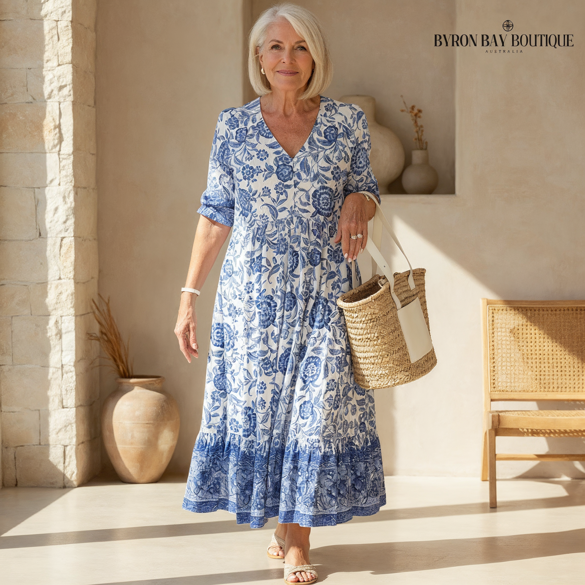 Azariah - Robe Fleurie Élégante avec Décolleté en V